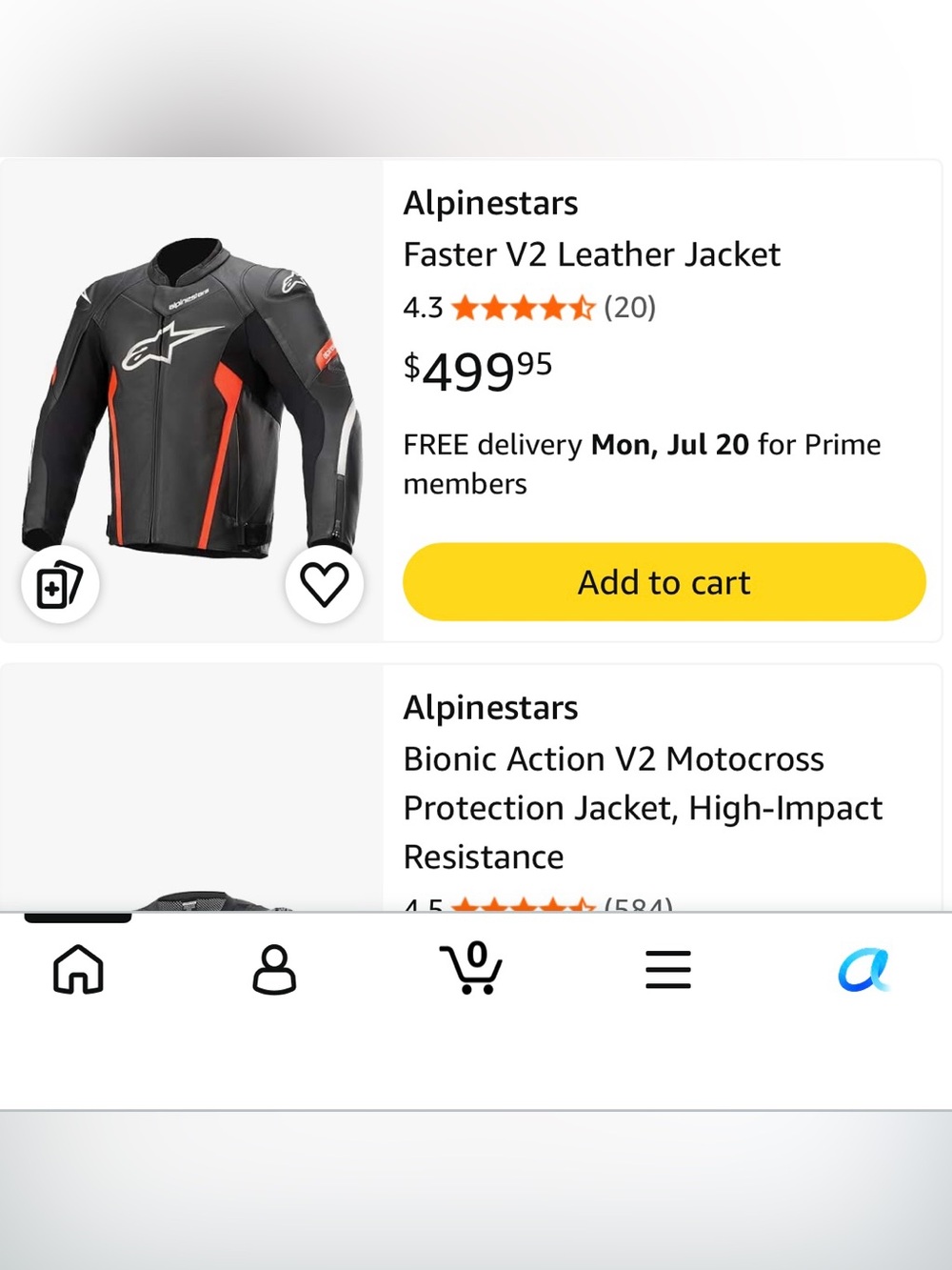 Alpinestars Black Leather Jacket with Red Logo - Picture 7 of 7